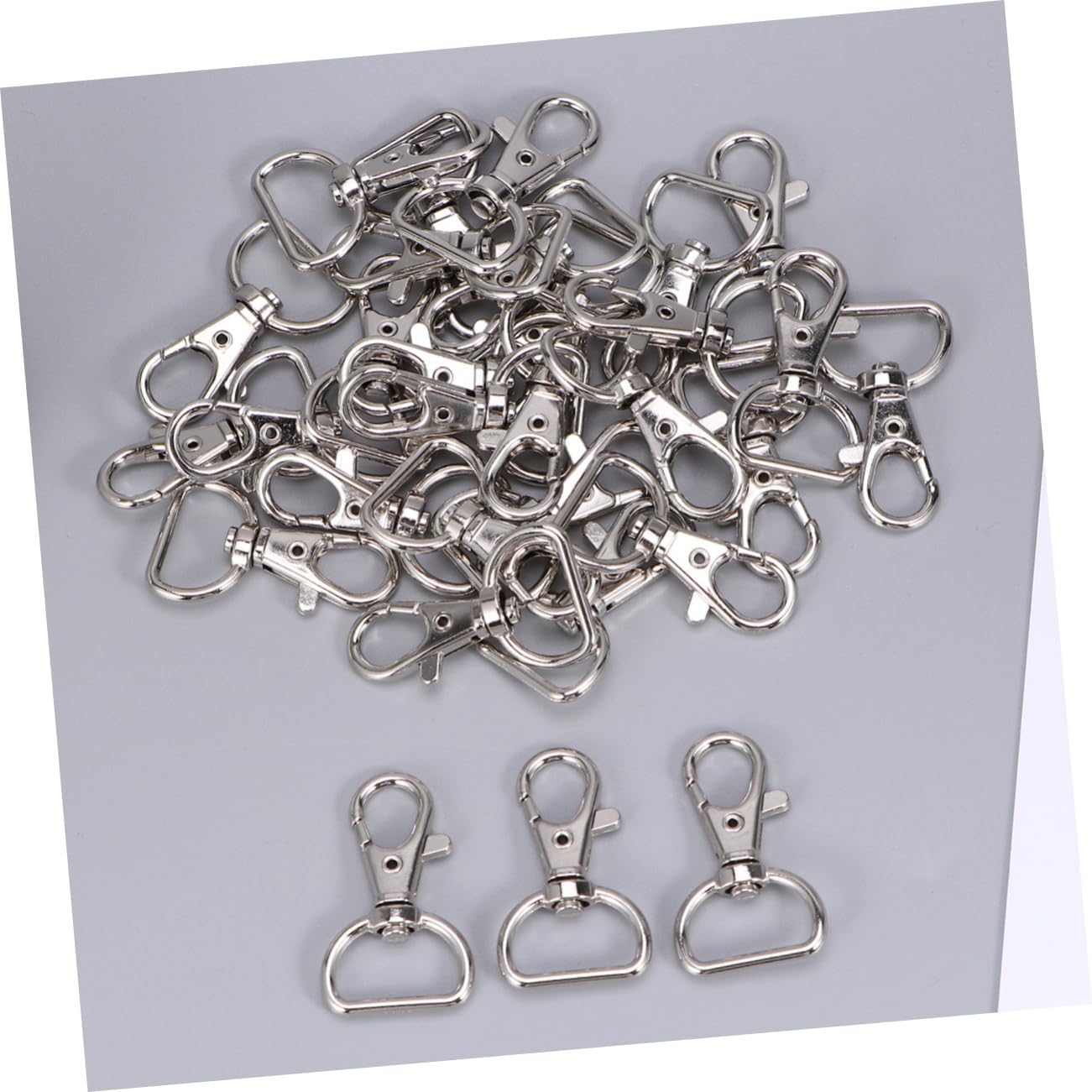 30Pcs 360 Degree Swivel Trigger Snap Hooks for DIY Crafts Silver Iron | Small Dog Leashes, Keychain Clasp Hardware, Metal Latch Pieces, Home Project Supplies