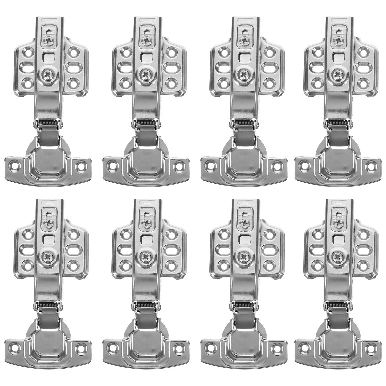 CALLARON 12 Piezas Bisagra de Puerta de Acero Inoxidable para Puerta de Armario y Gabinete, Plata, Resistente al Óxido, Instalación Estable, para Armarios de Cocina