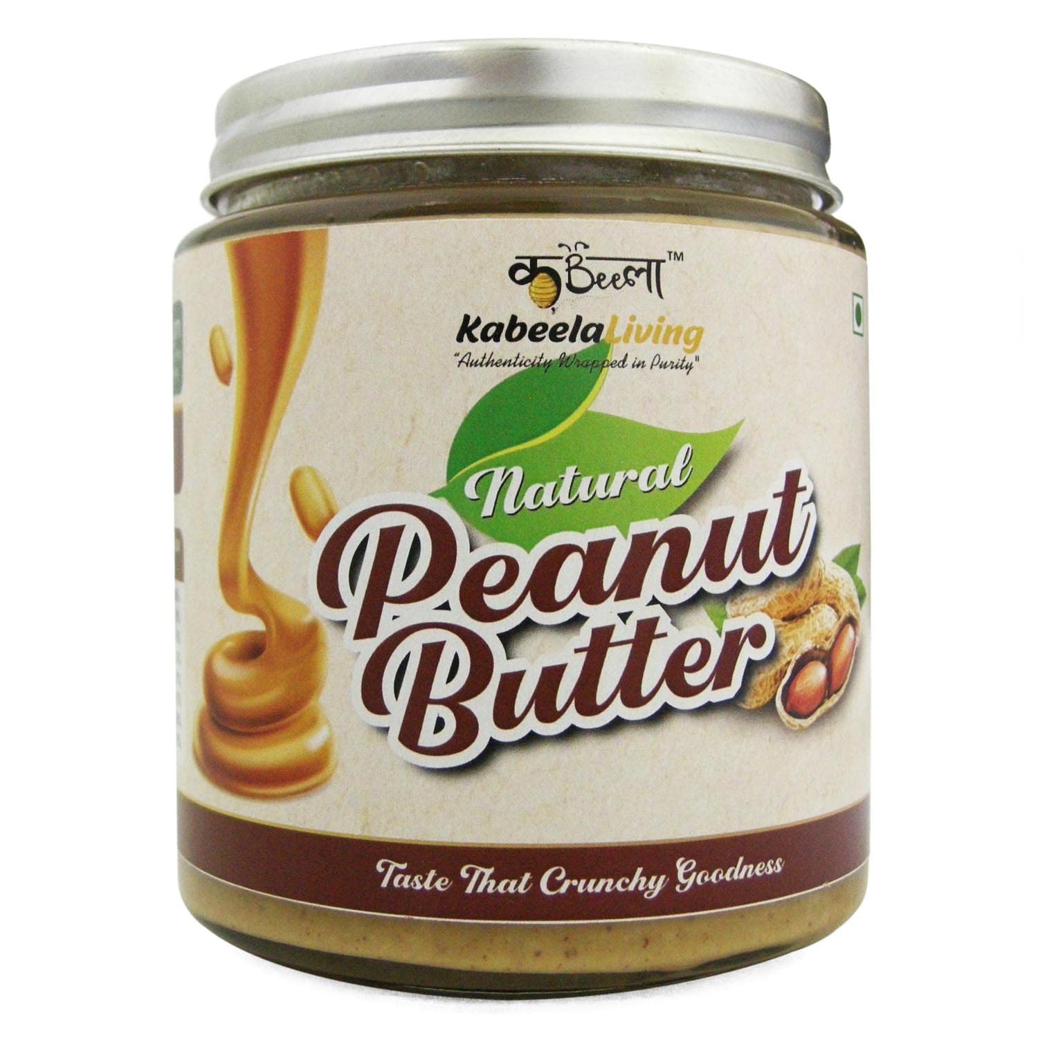 Kabeela Living Crunchy Natural Peanut Butter, 500 gm pack - High Protein Peanut Butter