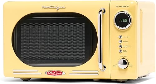 Miniatura 29 de Nostalgia Retro - Horno microondas de 1000W, capacidad de 1.1 pies cúbicos – Bloqueo de seguridad para niños, 8 ajustes de cocción automática –