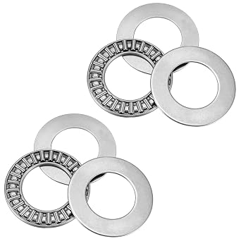 2 Sets AXK2035 Thrust Needle Roller Bearing with Washers, 20 mm Bore, 35 mm OD, 2 mm Wd, Thrust Bearings for Lawn Tractor Steering