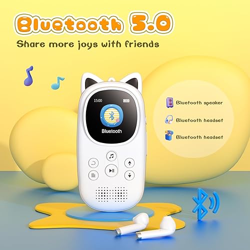 Miniatura 10 de Reproductor MP3 de 32 GB para niños batería de 90 horas de larga duración para niños reproductor MP3 con Bluetooth 50 reproductor de música Oilsky