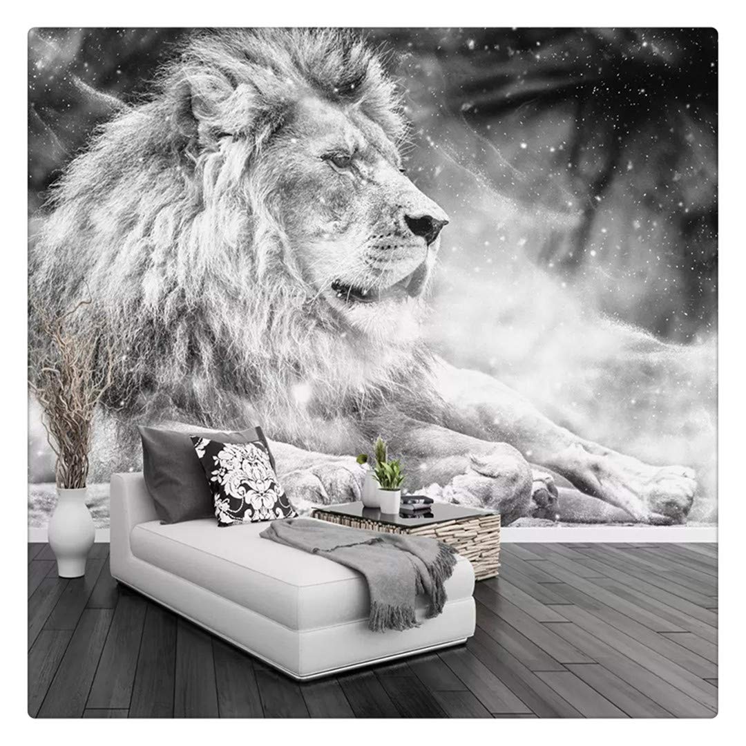 UGZDEA Impression Sur Toile - Noir Et Blanc - Poster Lion Et Lionne - Tableaux D'animaux Modernes - Pour Salon, Chambre - Sans Cadre - C 50 X 100 Cm