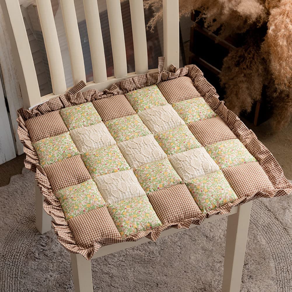 Cuscino per sedia patchwork con cravatte, cuscino quadrato in pizzo