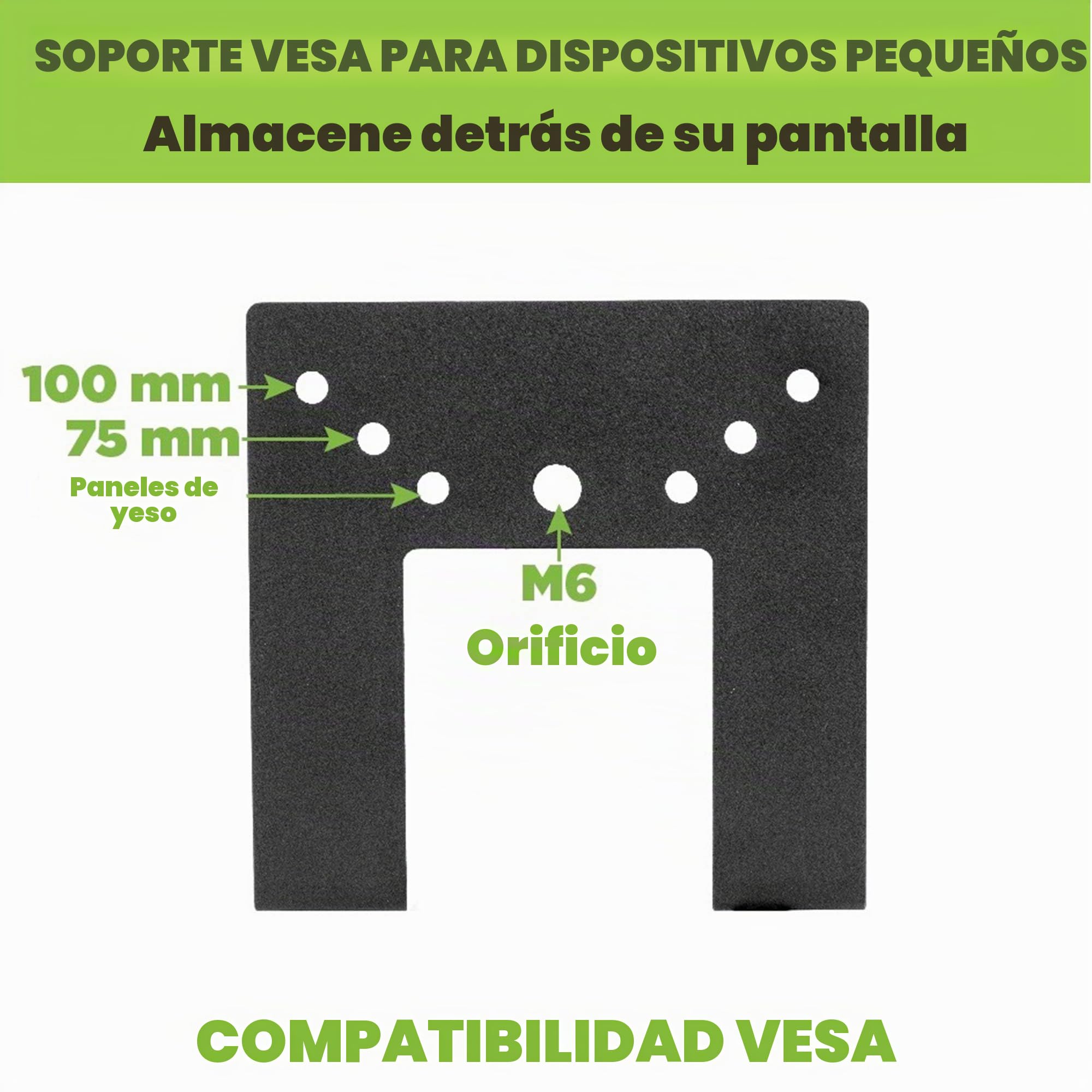 HideIt - Soportes universales Ajustables (tamaño pequeño), Color Negro