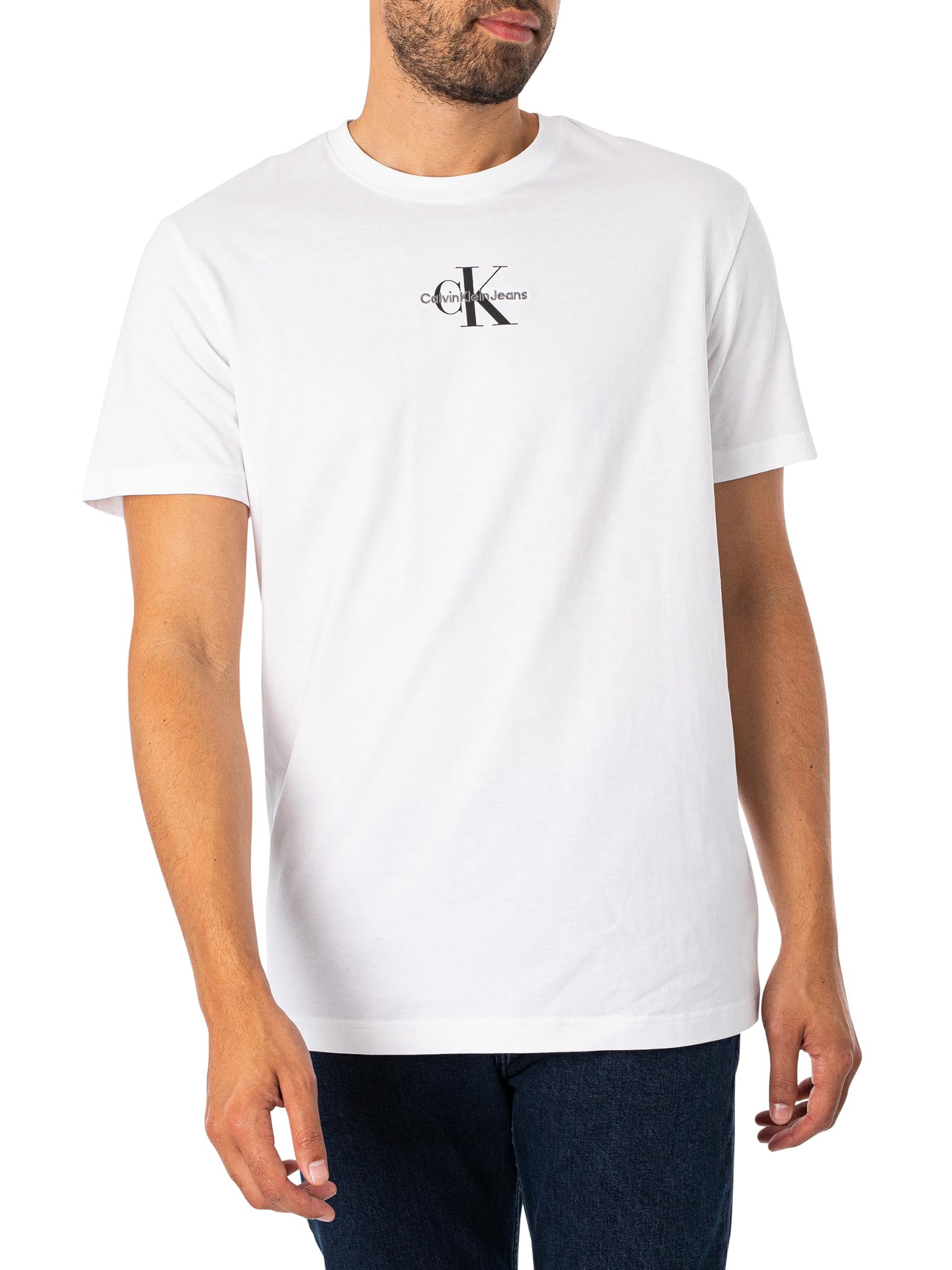 Calvin Klein Camiseta de Manga Corta para Hombre Monologo Regular de Algodón Orgánico