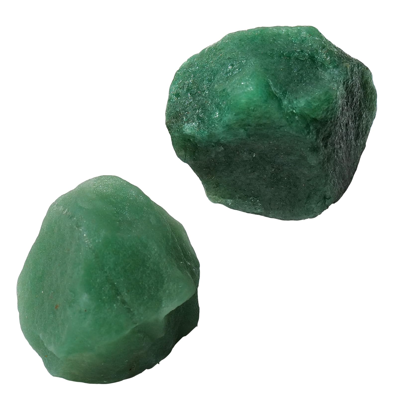 Apengshi Green Aventurine Raw Crystals 2PCS Natural Rough Rocks Healing Crystal and Stones DIY Raw Stones Meditation Fountain Garden Home Decor
