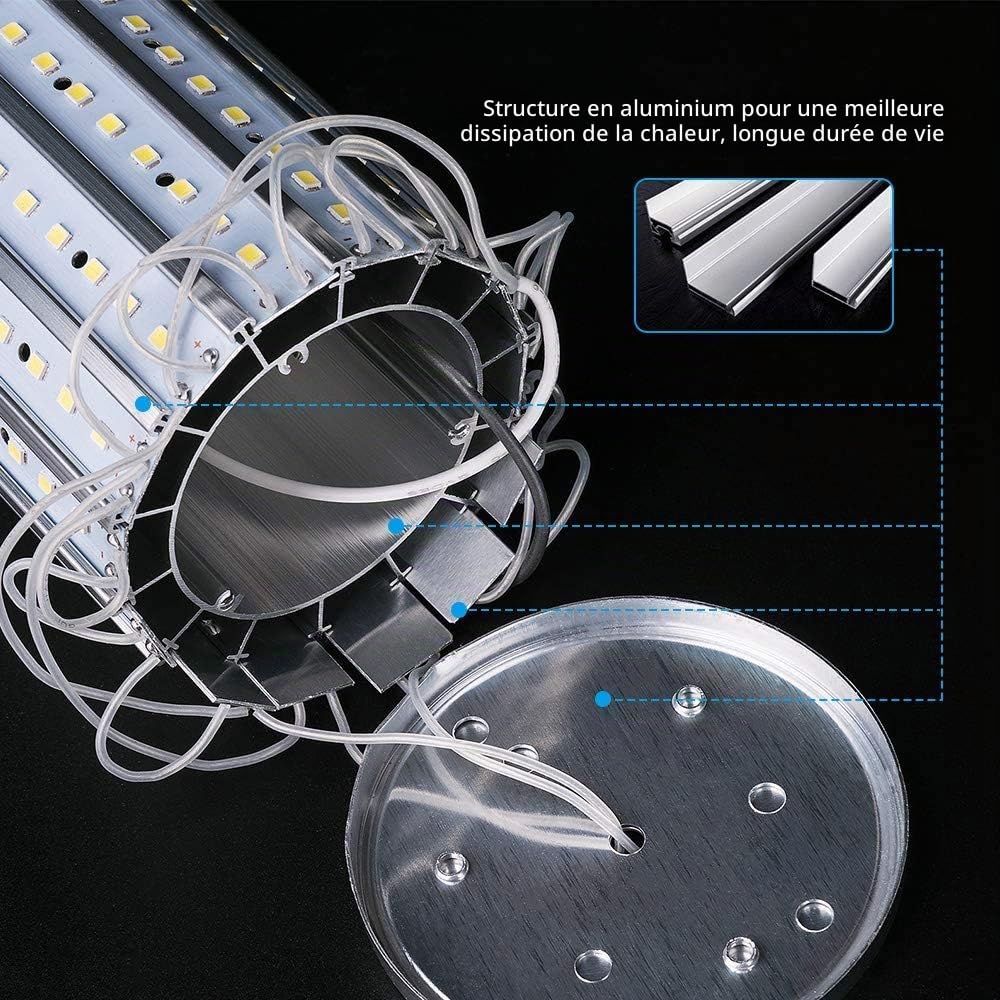 Ampoules LED E27, 200W LED Ampoule de Maïs E27/E40 800W Équivalent Ampoules à Incandescence, 20000Lumen ultra-lumineux, 6000K Blanc Froid, pour Entrepôt Atelier Garage (Blanc Froid-6000K, 200W)
