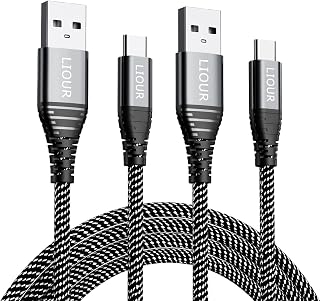 USB C cable Fast Charging(1.5m 2 packs), C-type fast charging cable nylon braided compatible with Samsung Galaxy S22 S21 S20 S10 S9 S8 Plus Note 10 9 8, Huawei P10 P9 MATE 40 30,