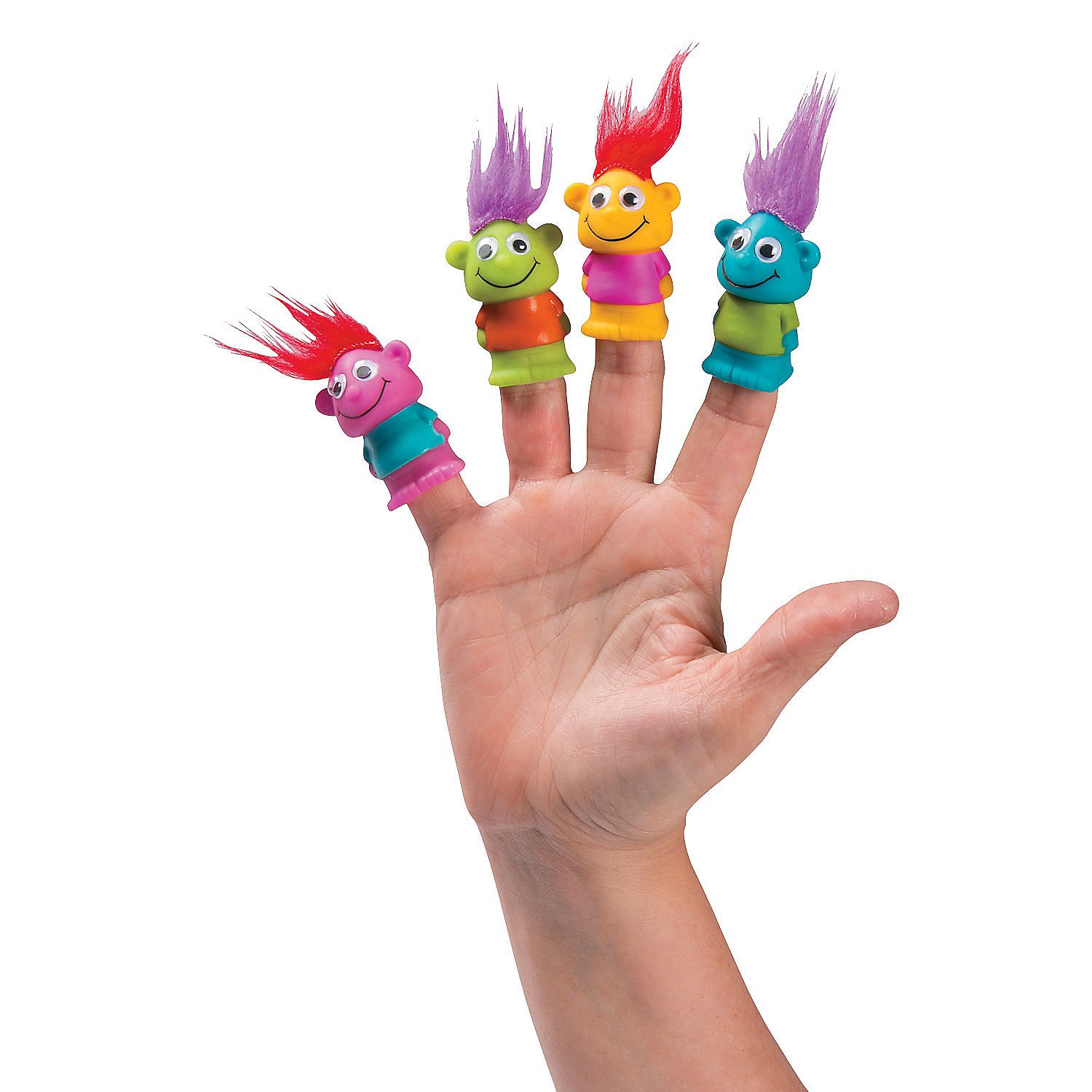 Crazy Hair Finger Puppet - Toys - 12 Pieces