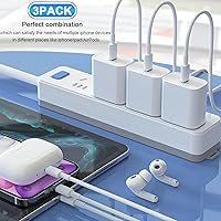 Vista 3 de Cargador rápido para iPhone de carga rápida, paquete de 3 [certificado Apple MFi] Cargador rápido para iPhone con carga rápida PD USB-C, bloques