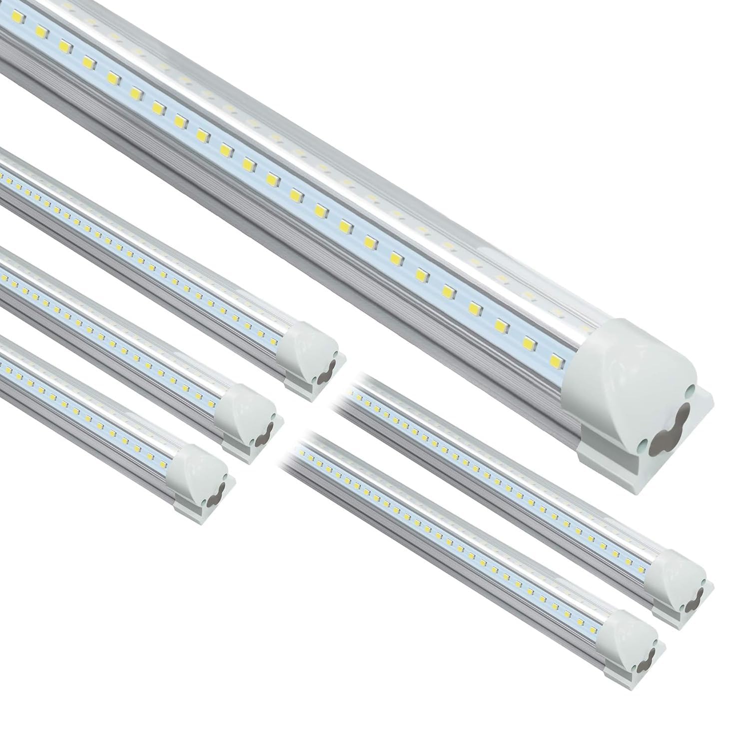 STASUN Luce Negozio 1,5m Confezione 6 Pezzi, Tubo LED T8 40W 5200lmn Integrato, Luce Diurna 5000K, Forma a V, Copertura Trasparente, Luci LED Negozio Collegabili con Spina per Officina, Magazzino