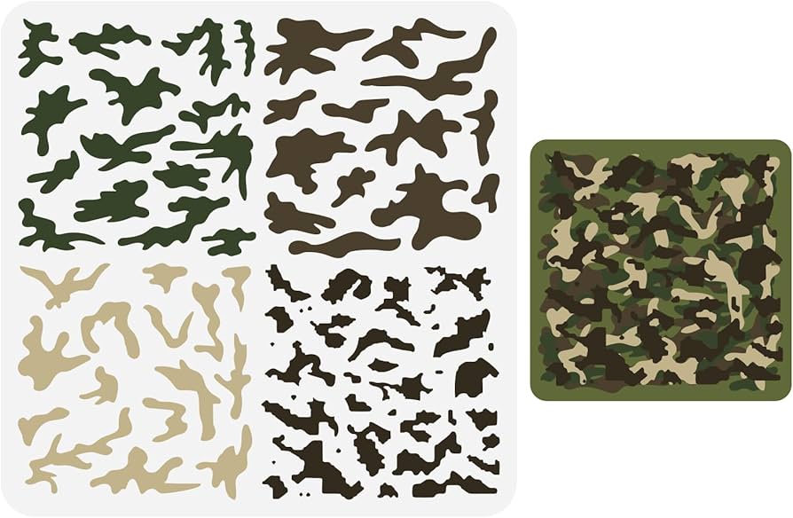 Amazon.com: FINGERINSPIRE Camouflage Stencil for Painting 11.8x11.8inch Reusable Layered Camouflage Pattern Stencil Plastic Hollow Out Stencil for Painting on Wall Wood Furniture DIY Home Decor amazon-com-fingerinspire-camouflage-stencil-for-painting-11-8x11-8inch-reusable-layered-camouflage-pattern-stencil-plastic-hollow-out-stencil-for-painting-on-wall-wood-furniture-diy-home-decor