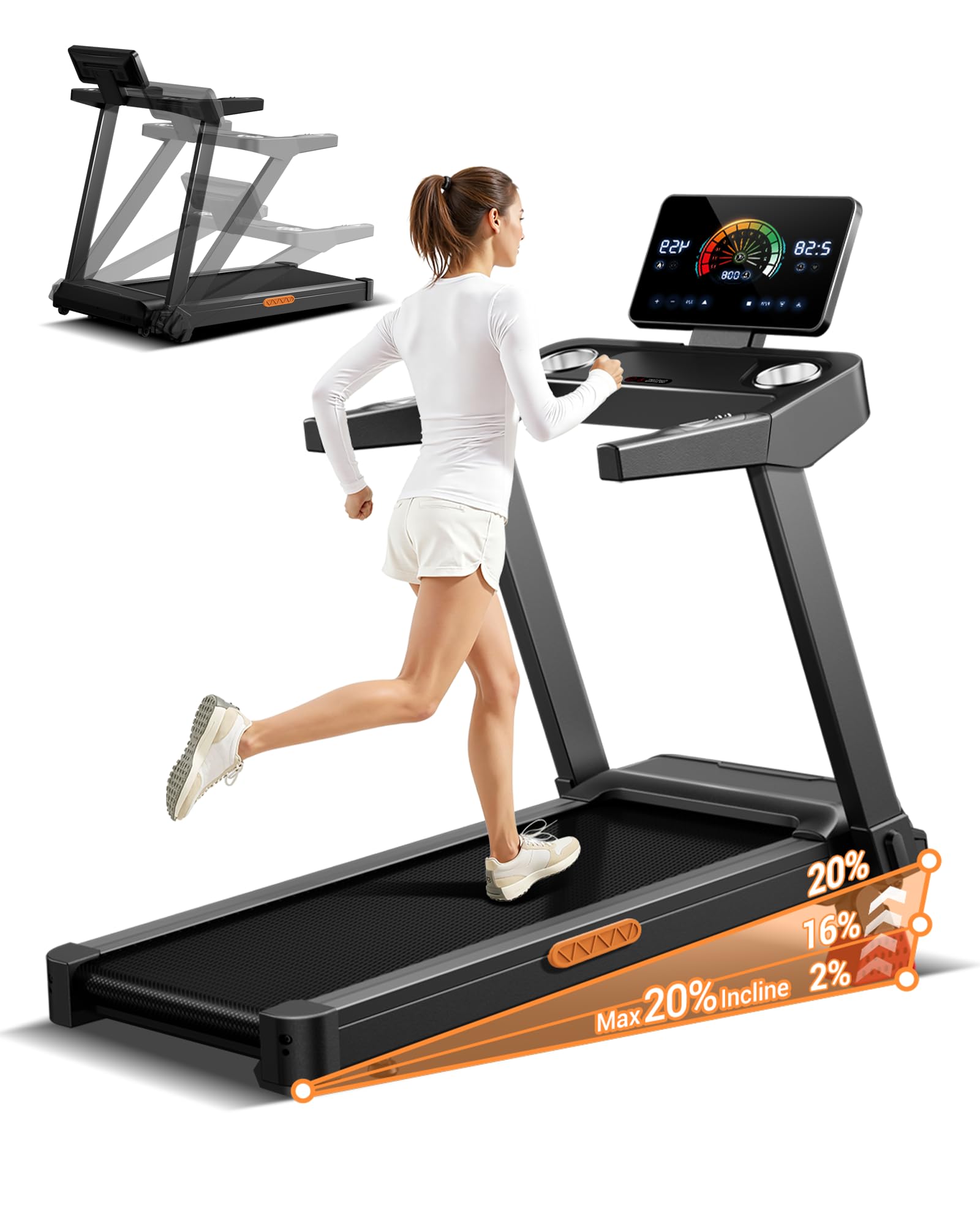 UMAY Treadmills for Home (20% Incline)