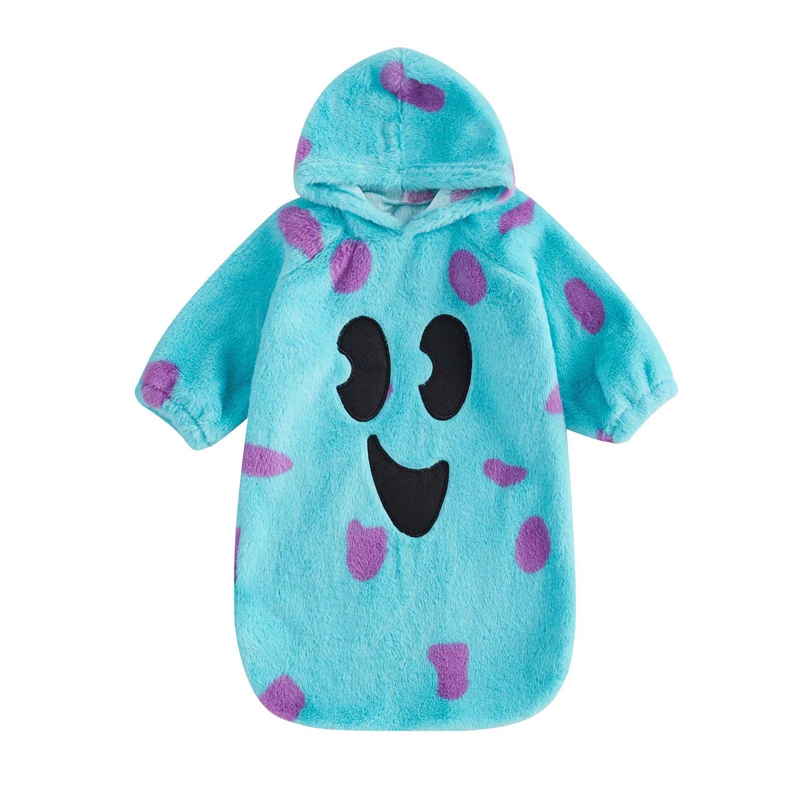 Nicoxijia Newborn Baby Girl Boy Halloween Ghost Costume Long Sleeve Hoodie Romper Jumpsuit Fall Winter Baby Halloween Outfit (Blue, 3-6 Months) โ image 1