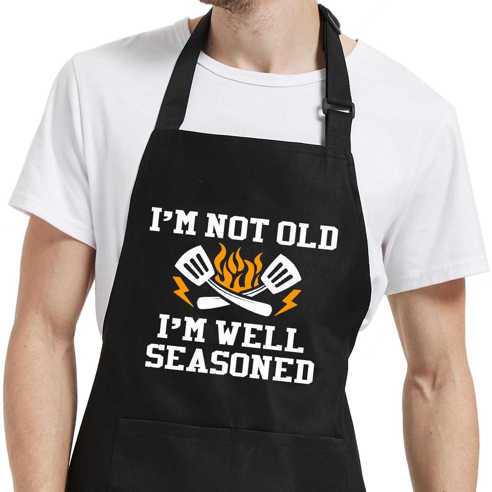 Delantales divertidos para hombre con bolsillos, delantal para asar a la parrilla, barbacoa, cocina, regalos para chef, papá, cumpleaños, Navidad