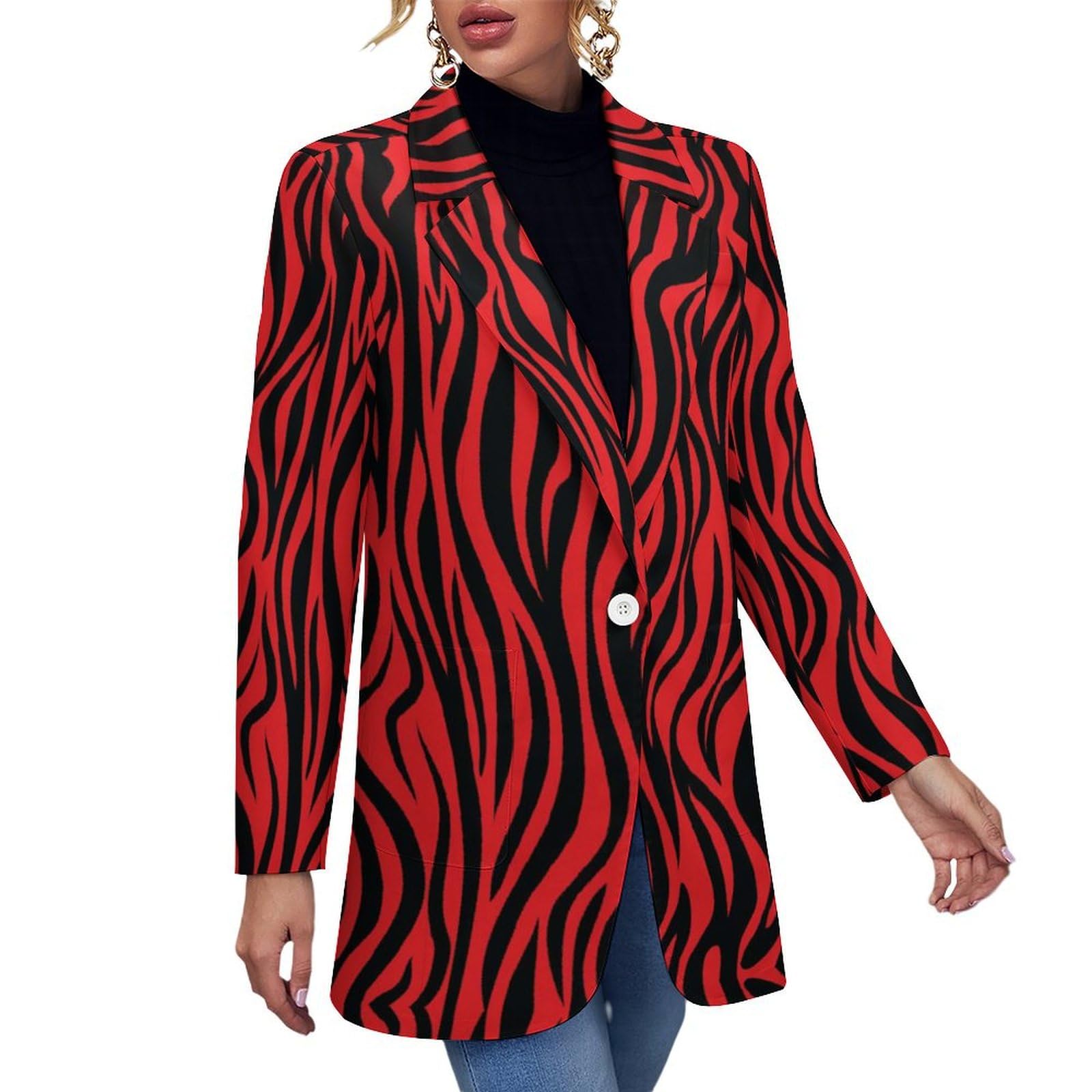 Women Open Front Blazer Jacket Casual Long Sleeve Cardigan Coat with Pockets