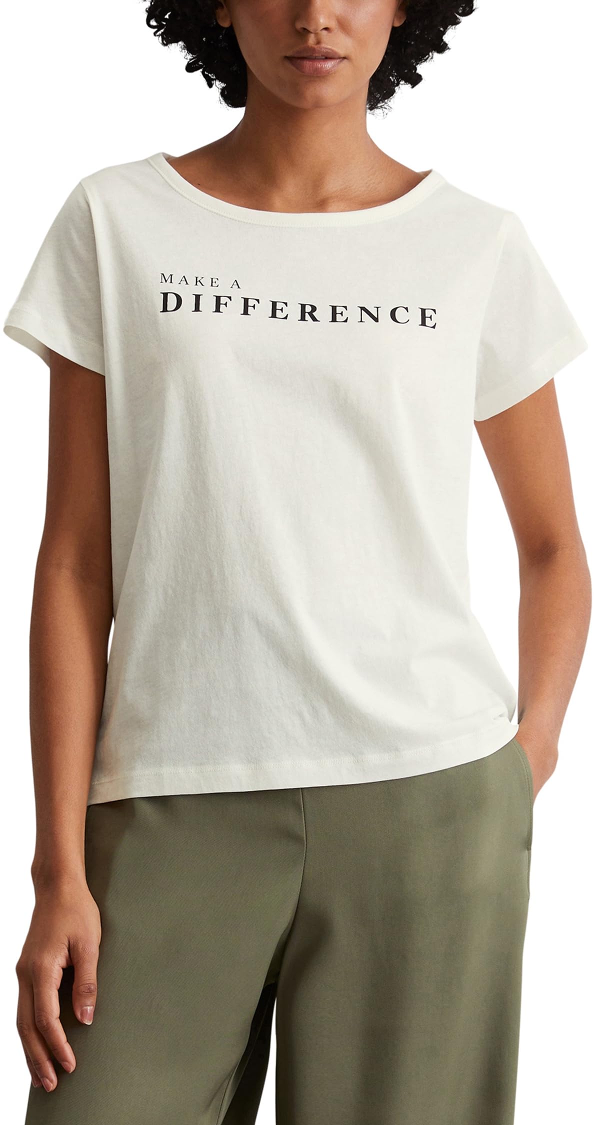 Marc O'Polo Damen T-Shirt mit U-Boot Ausschnitt Regular Fit