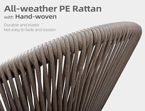 Miniatura 5 de PURPLE LEAF Juego de comedor al aire libre de 5 piezas para todo tipo de clima, muebles de patio al aire libre con mesa, marco de aluminio para