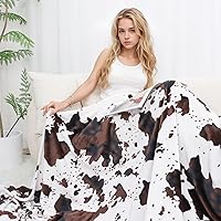 Vista 29 de Fleece Blanket King Size - Oversized Soft Plush Cow Print Throw, Full Size Blankets for Bed & Couch - Lightweight Cute Country Home Decor