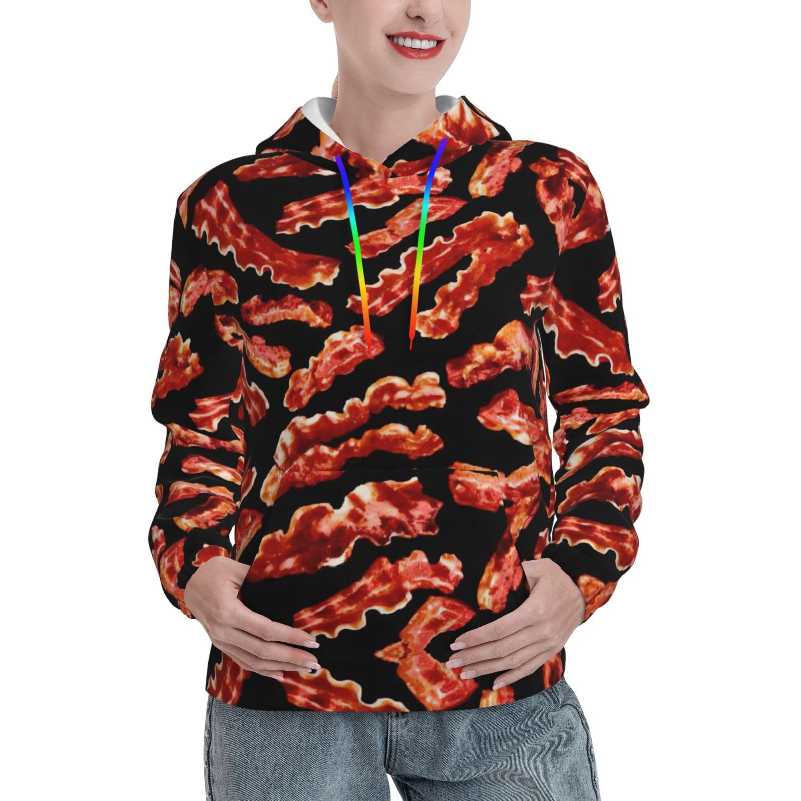 Sweat à capuche bacon : le pull graphique ajusté contre le froid - 8