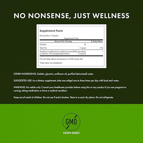 Miniatura 3 de Swanson Lecitina de girasol  Suplemento de hierbas que promueve la función cerebral saludable  Fórmula natural que apoya la salud del corazón y el