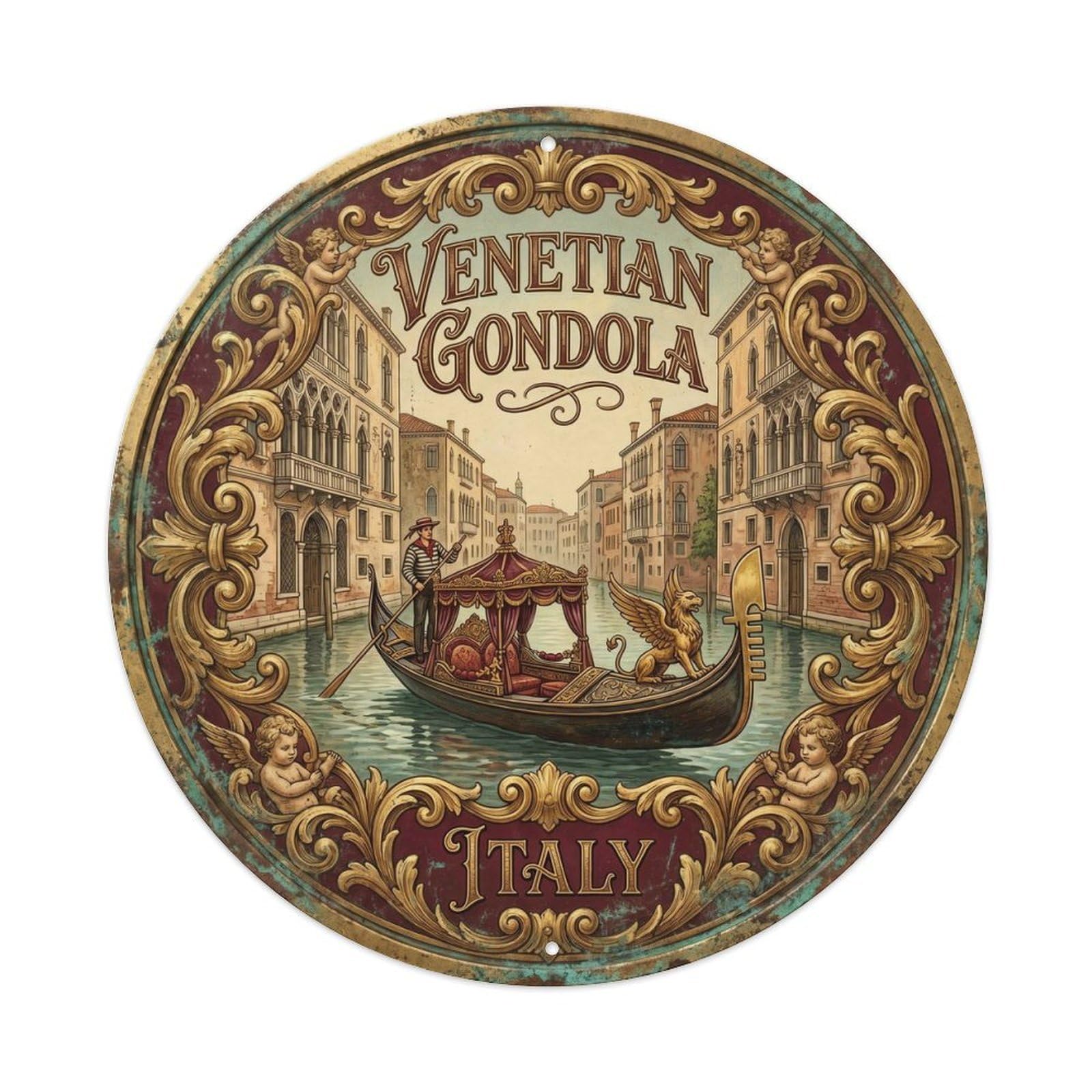 Vintage Travel Gondola Venice Italy Metal Tin Sign