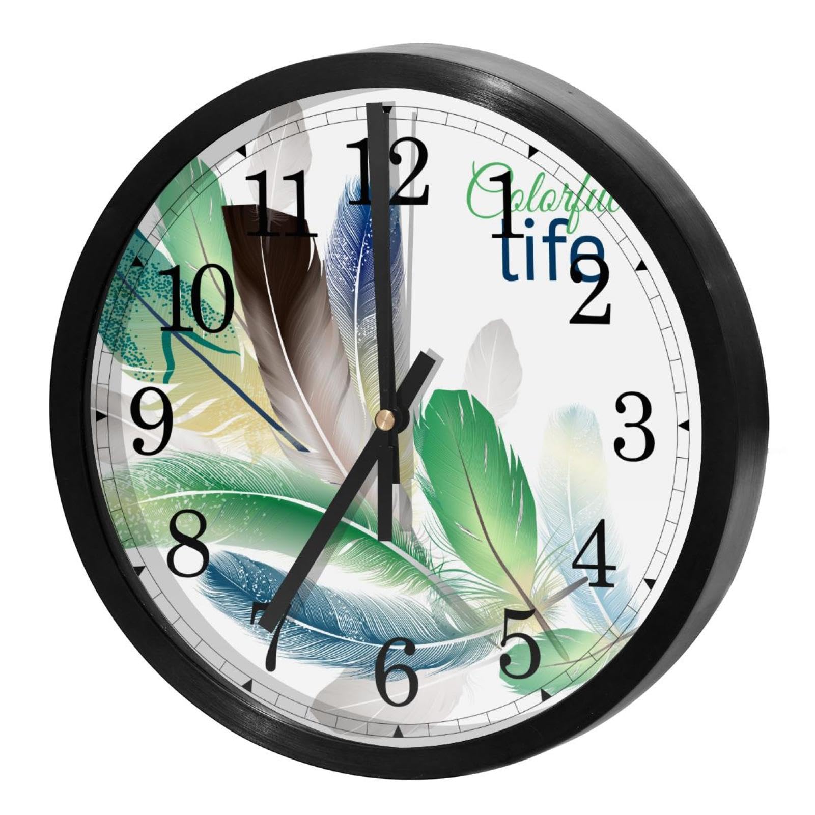 Horloge murale silencieuse à quartz sans tic-tac avec grand cadran rond coloré à piles