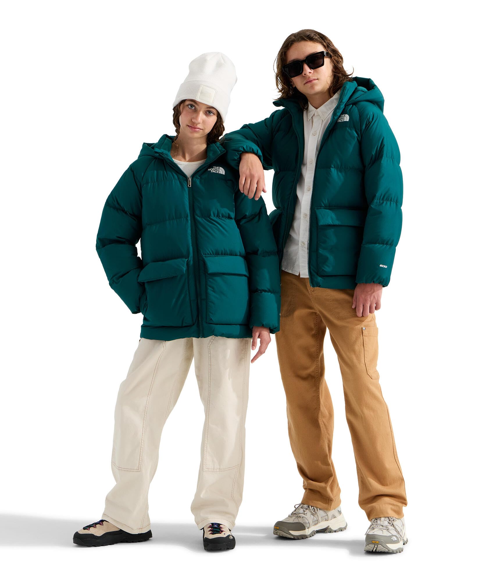 THE NORTH FACE Kids' North Down Fleece-Lined Short Parka | 600 Fill Recycled Waterfowl Down Insulated, Water Repellent