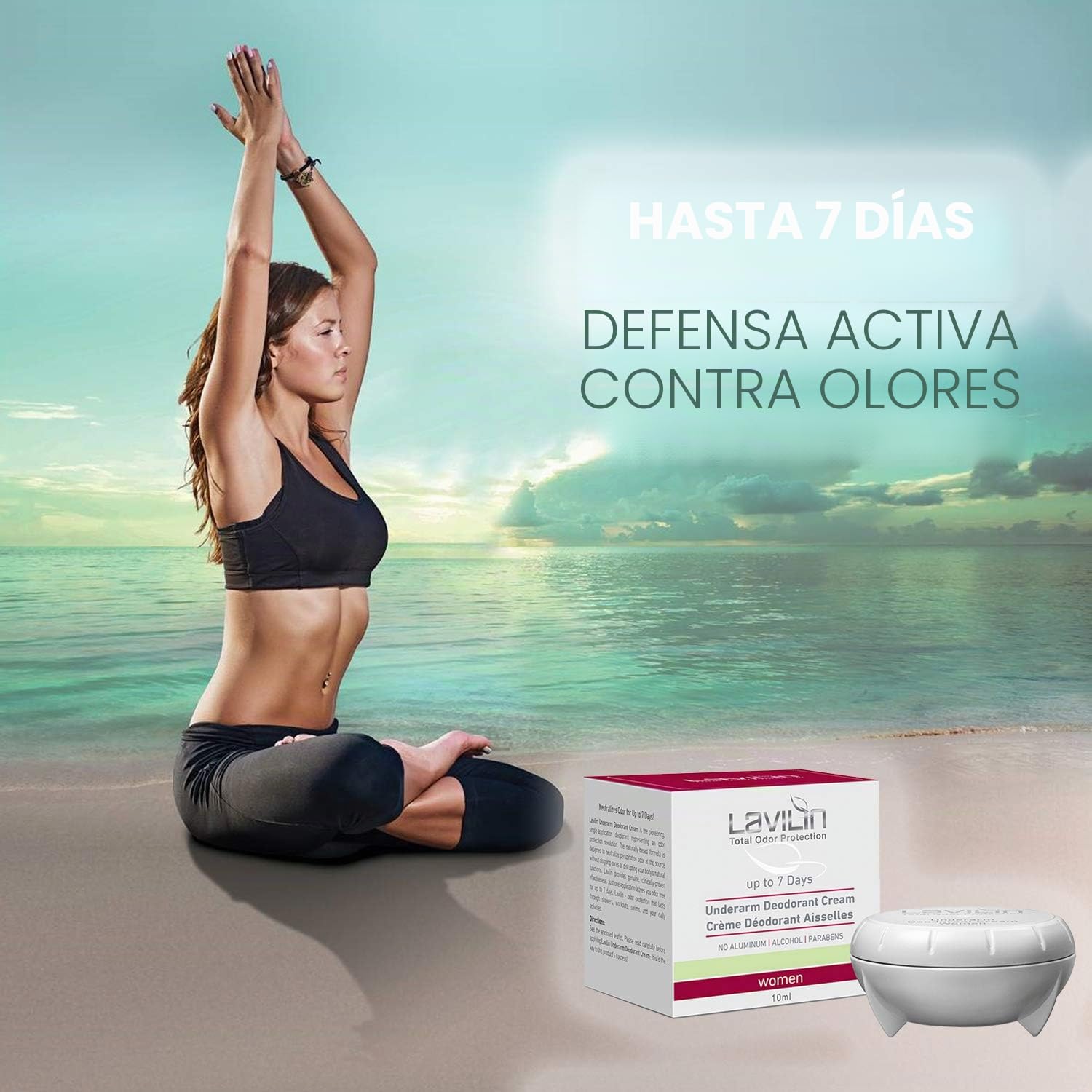 LAVILIN Crema desodorante para las axilas - 7 días - Libre de alcohol, parabeno y aluminio