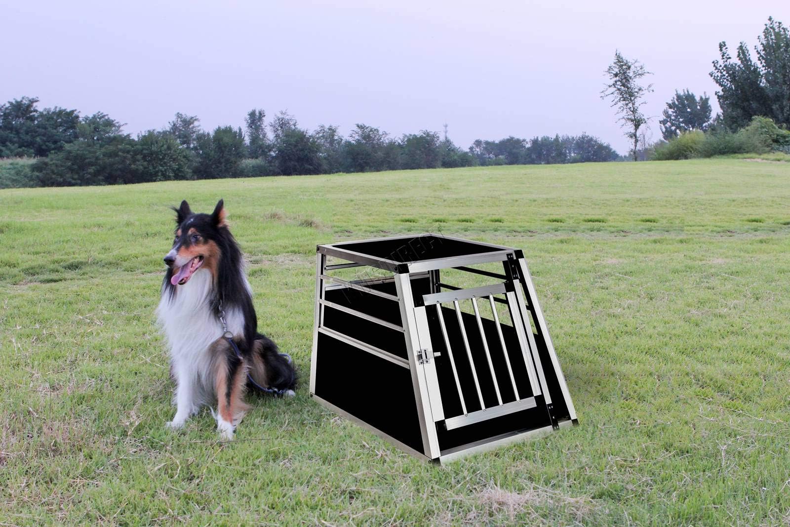FoxHunter Aluminium Dog Puppy Cat Pet Cage Kennel Animal House Portable Transport Travel Divider Crate Carrier Box Training Single Door Small Sturdy PCA01