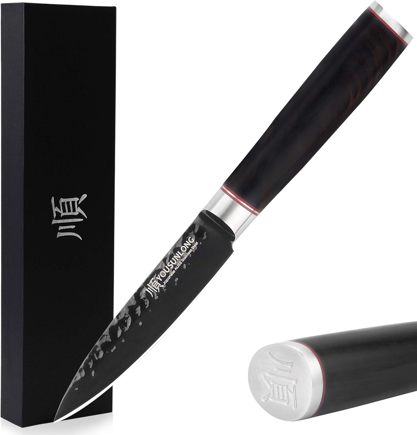 YOUSUNLONG Serrated Bread Knife 8 Inch Bread Slicer Cake knife - Japanese AUS8 Steel Blade - Naturel Leadwood Handle