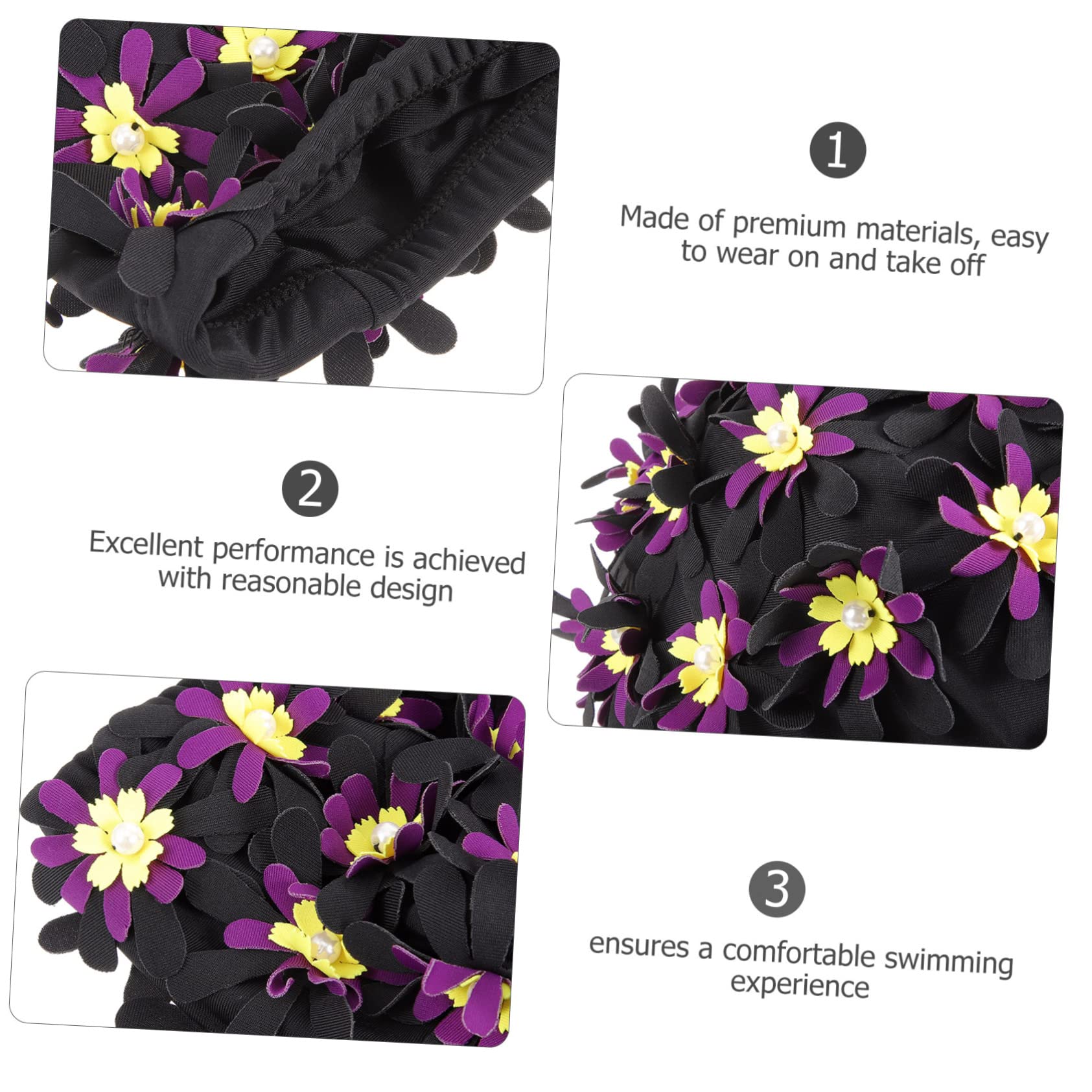 BESTonZON Aumentar La Flor Gorro De Natación Gorro De Natación para Cabello Gorro De Natación para Rastas Gorro De Natación para Mujeres Gorro De Natación Grande para Cabello Gorro De