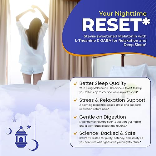 Miniatura 5 de Dr Sugar Labs Sleep Aid - Mezcla de melatonina dulce  Sustituto de azúcar para té  10 mg de melatonina con L-teanina, GABA y fibra  Cero azúcar,