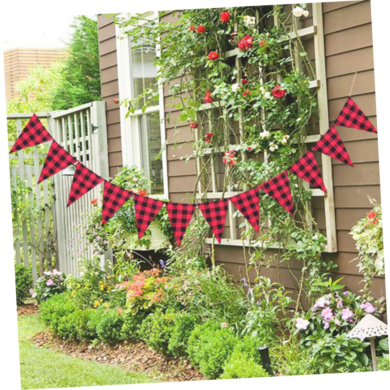 Abaodam 3piezas Banderín Decorativo Rojos y Negros Guirnalda Reutilizable Cumpleaños y De Colgar y Interiores y Exteriores