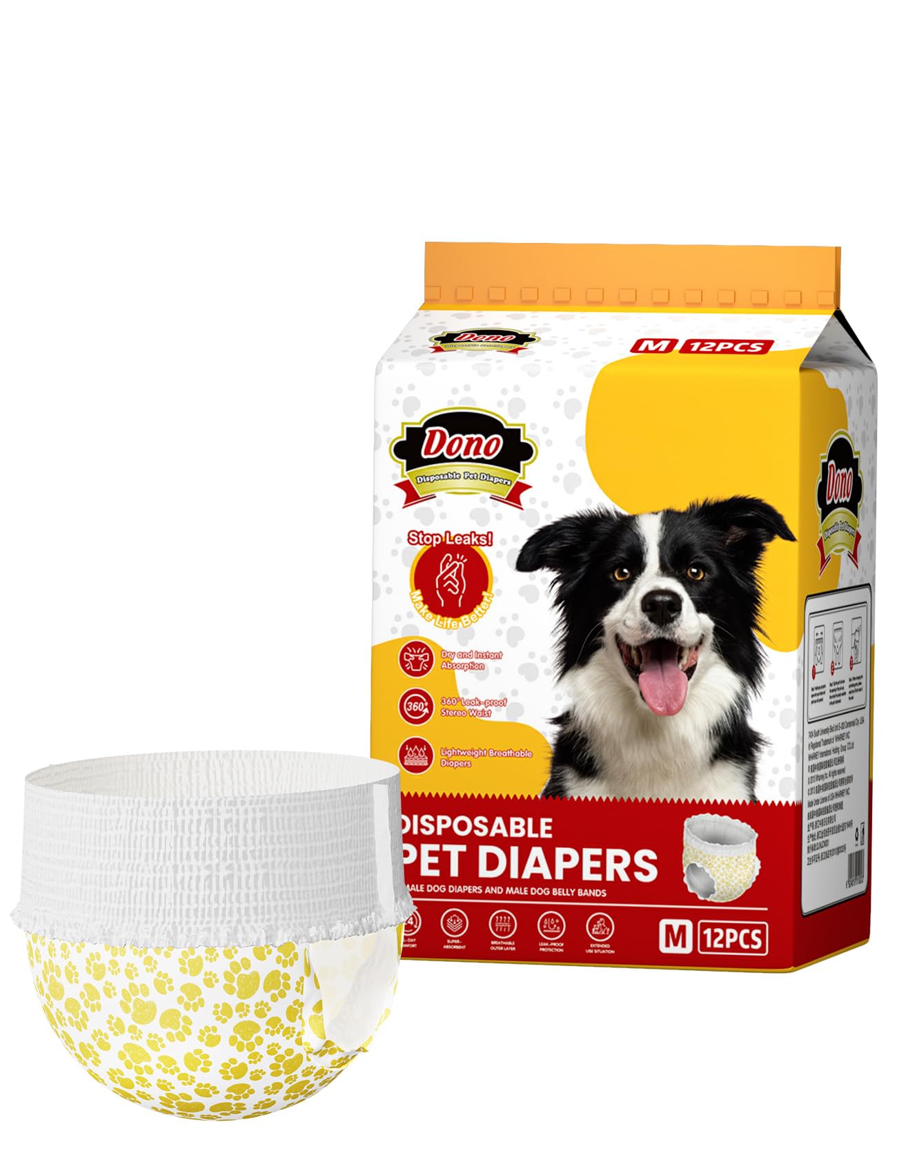新品未開封　Dono 犬用おむつ Lサイズ20枚×5袋セット Amazon | Dono 犬用おむつ 幅広ウエスト犬オムツ 360°漏れ防止