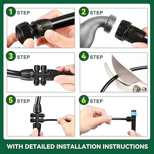 Miniatura 7 de Sistema de riego por goteo para jardín, kit de riego de jardín de conexión rápida actualizado 2026 todo en uno con tubo de riego de 1/2 pulgada