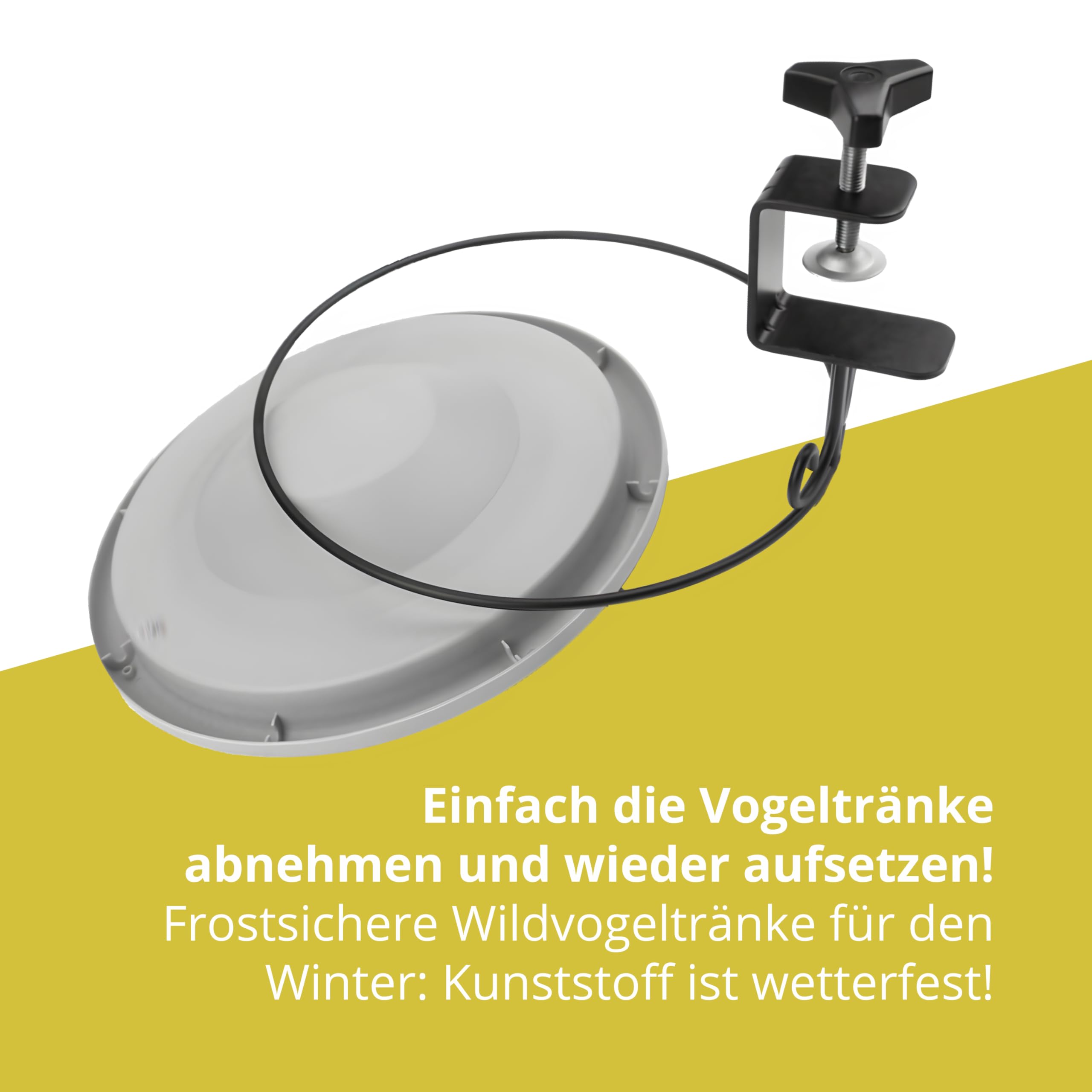 WILDLIFE FRIEND Vogeltränke hängend für Balkongeländer - frostsicher, Vogelbad Balkon, XL Vogelbad Garten für Wildvögel, Wassertränke für Vögel - Vogelwassertränken - Vogelbadewanne für Balkongeländer