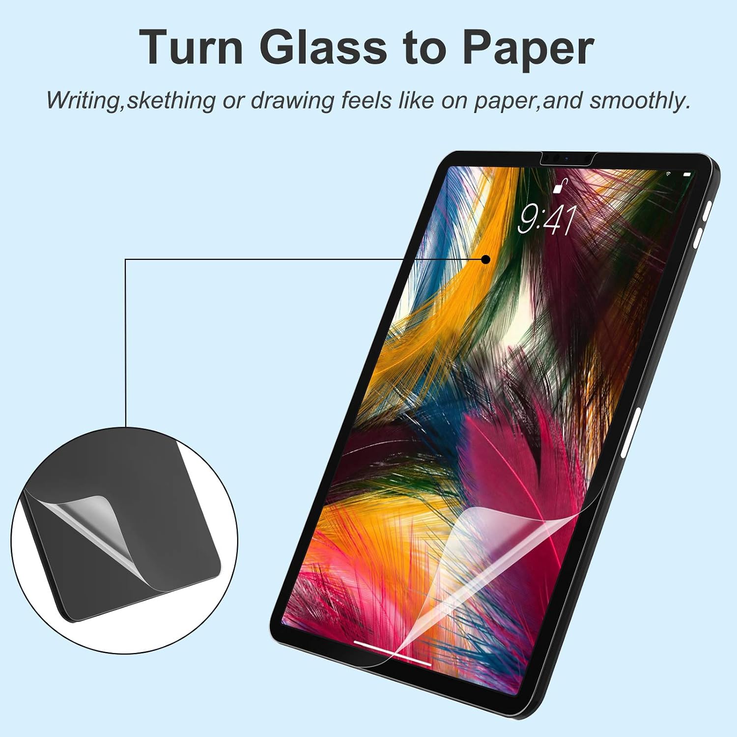 [2+2 Pack] Paper Screen Protectorfor iPad Pro 12.9 2022/2021/2020 (6th/5th/4th Generation) with Camera Lens Protector, Matte PET Film for iPad Pro 12.9, Write and Draw Like on Paper, Anti-Glare Screen Protector