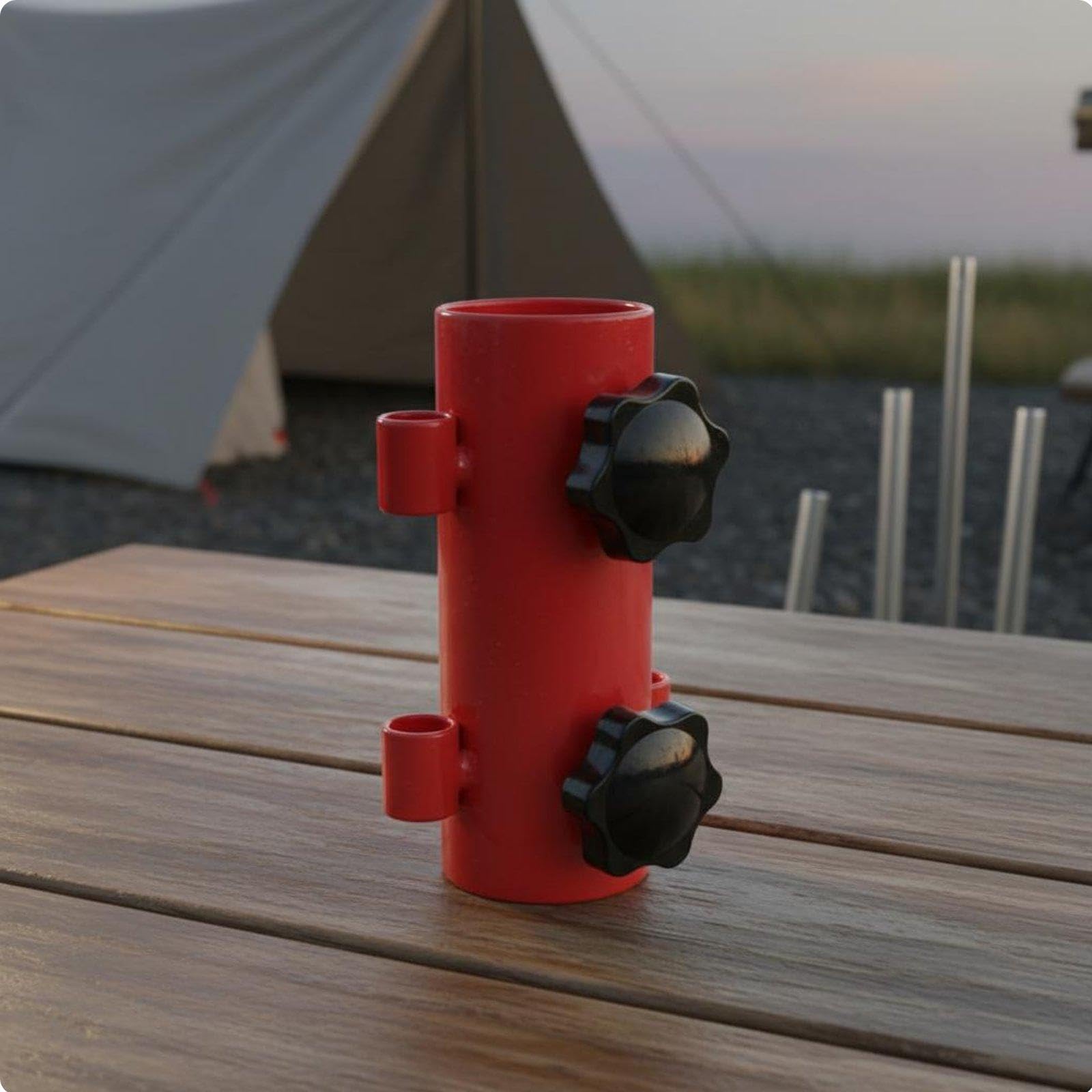 6 Stück Zelt Stützstange Zeltstange Tarpstange Stangenhalter mit Rutschhemmender Bodenverankerung für Feste Abspannung für Camping Strand Urlaub, 5 Stück