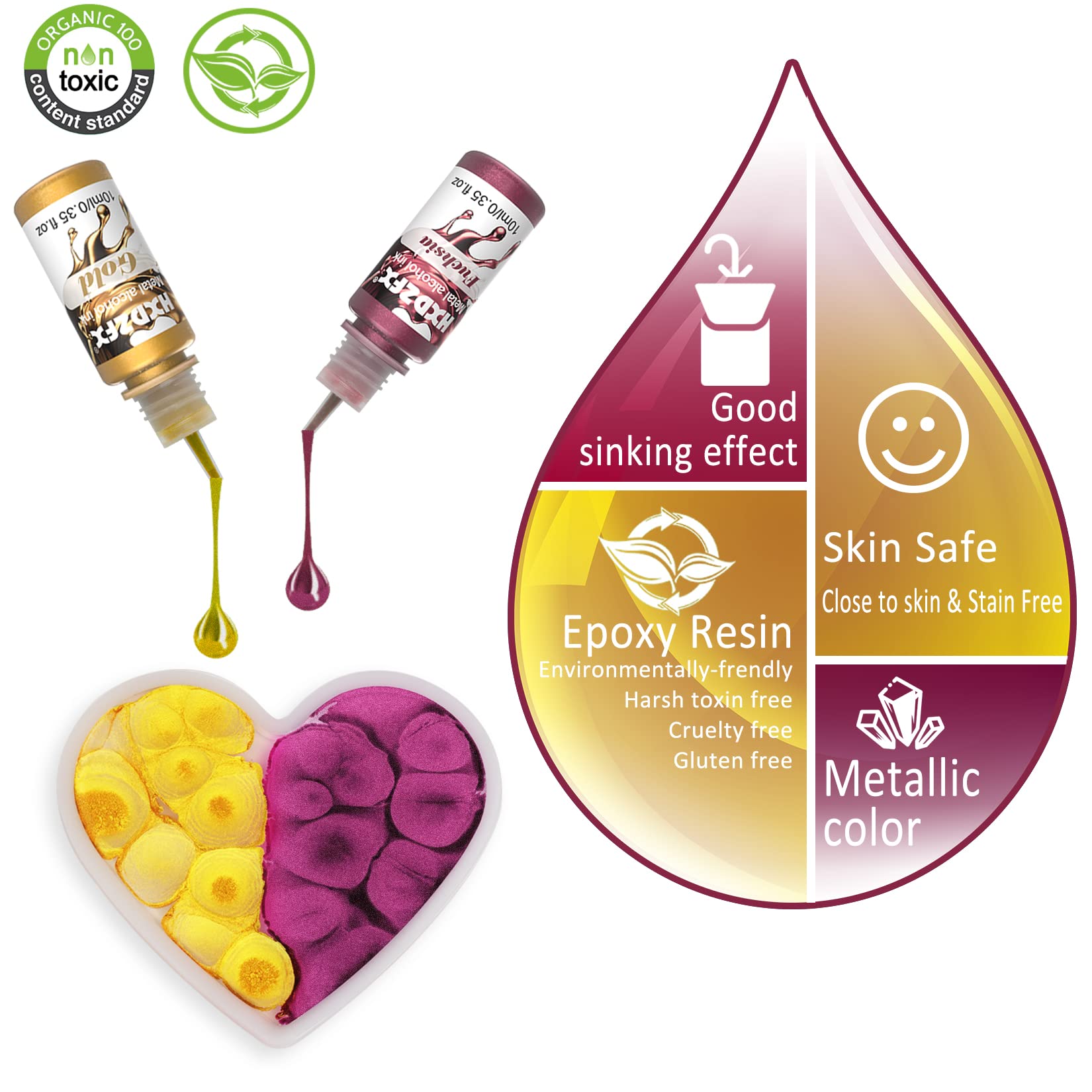 Buy Metallic Alcohol Ink Set 16 Colors Concentrated Epoxy Resin