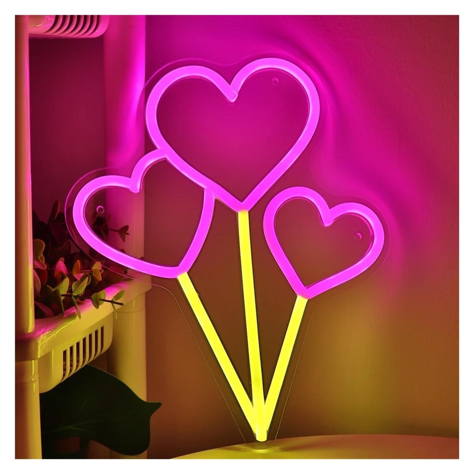 Palloncino a forma di cuore per volante per insegna al per neon per luce per dimmerabile alimentata tramite per USB