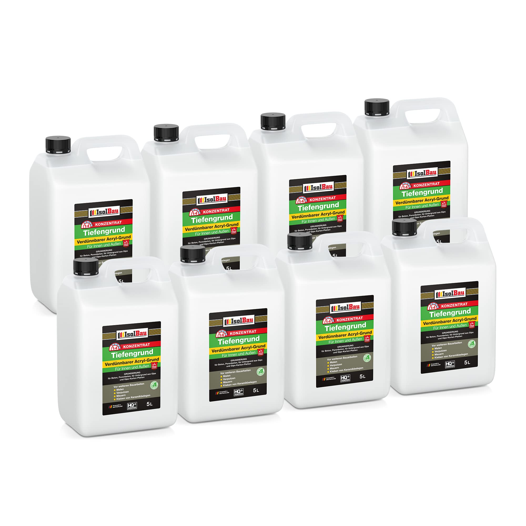 Isolbau 40 L Tiefengrund Konzentrat 1:4 - Verdünnbarer Acryl-Grund für Innen & Außen - Grundierung für Beton, Putz, Gips uvm
