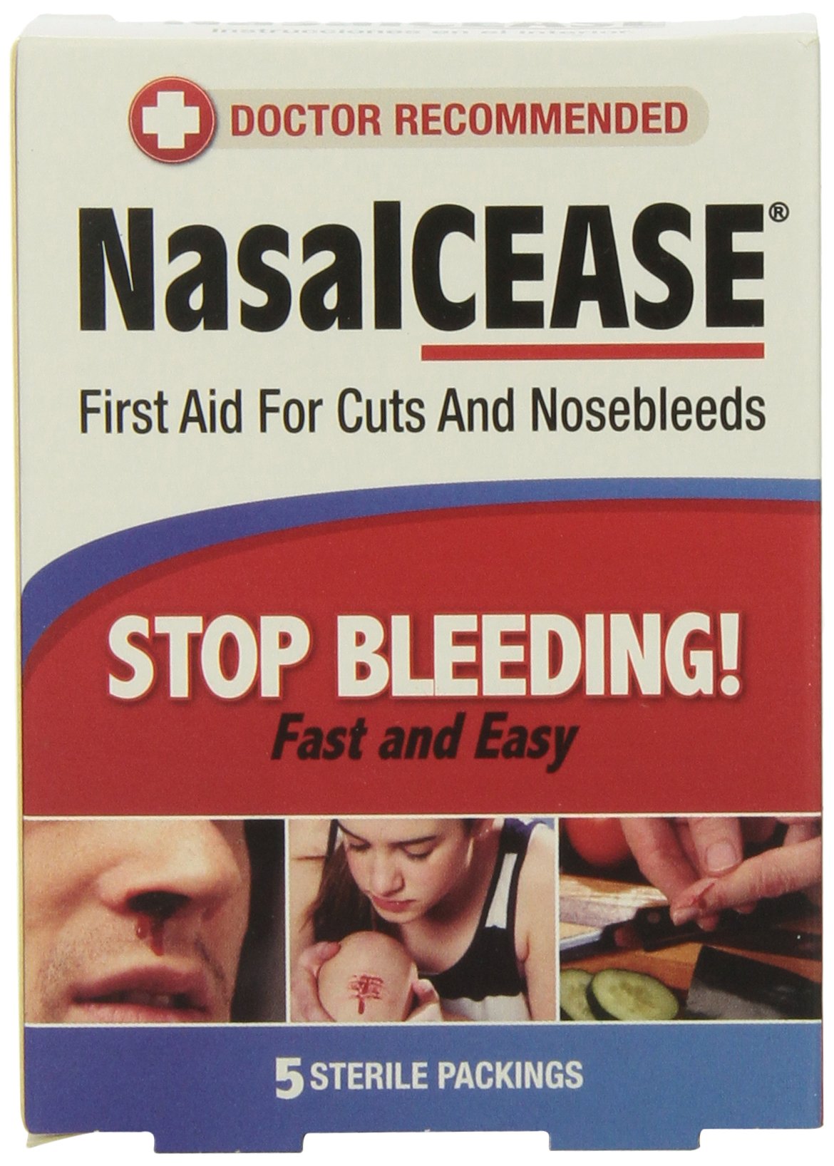 Amazon.com : NasalCEASE FirstAid Nosebleeds, 5 Count : Health