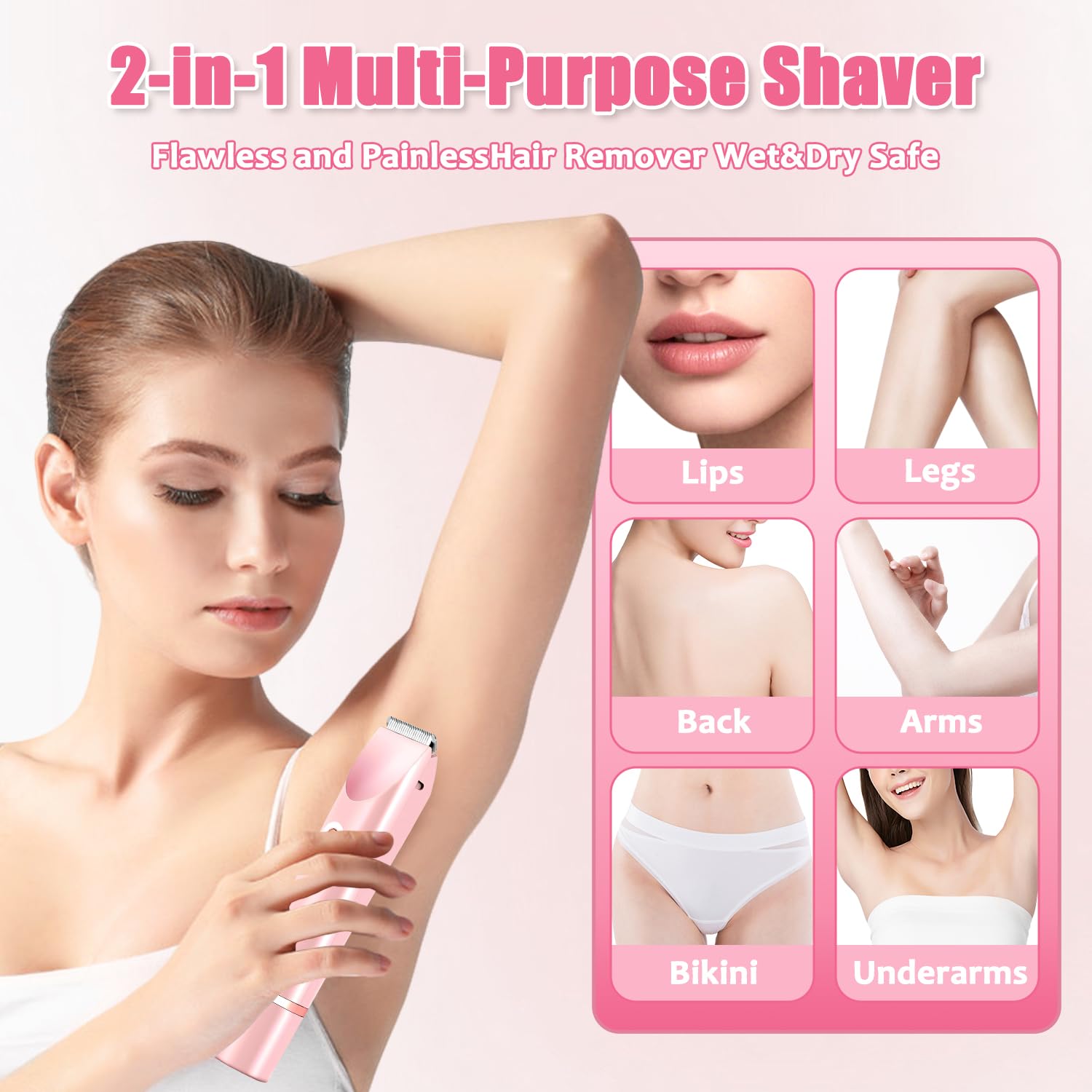 Afeitadora Eléctrica para Mujer, 2026 Rasuradora Mujer Zona Intima, Profesional Afeitadora Mujer, Indoloro Maquina Depilar Mujer, Recargable Rasuradora Mujer, Impermeable IPX7, para pierna (M3)