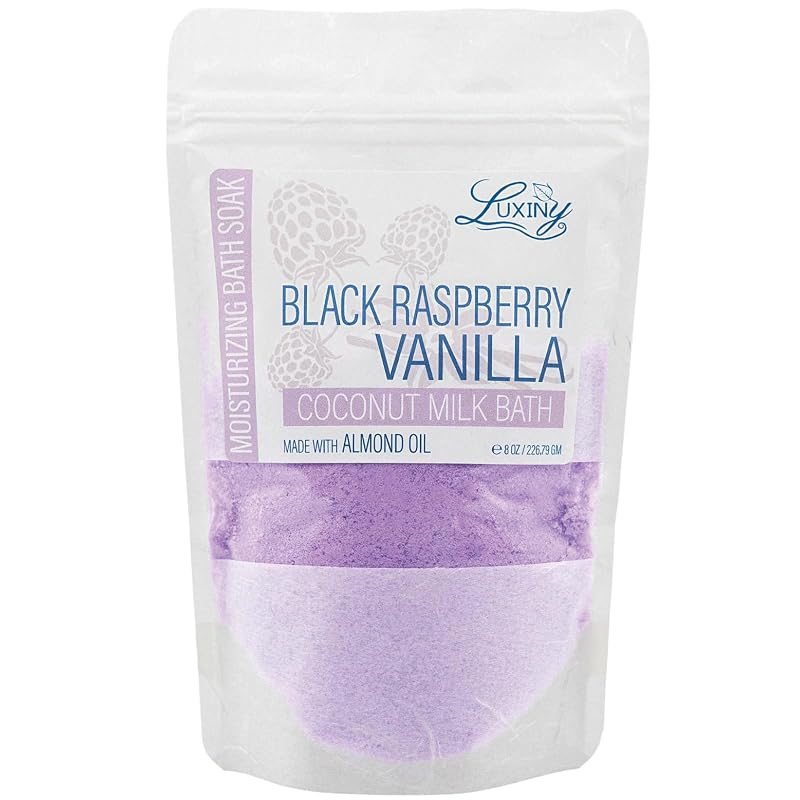 Luxiny Pó para Banho com Leite de Coco e Óleo de Amêndoas Doces, Fragrância Black Raspberry Vanilla, 227 g