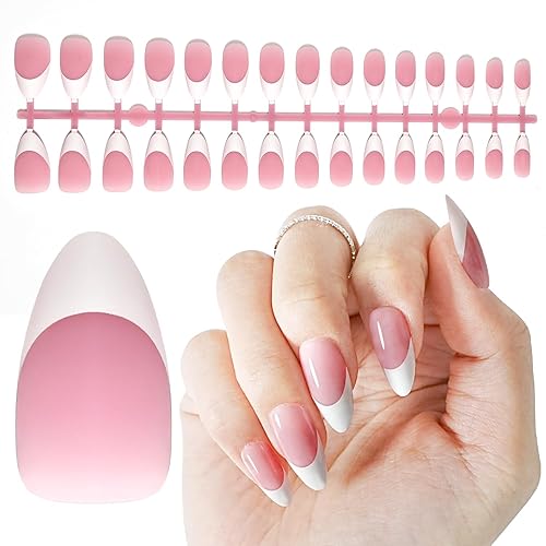 JODSONE French Tip Press On Nails - 15 Sizes Pink