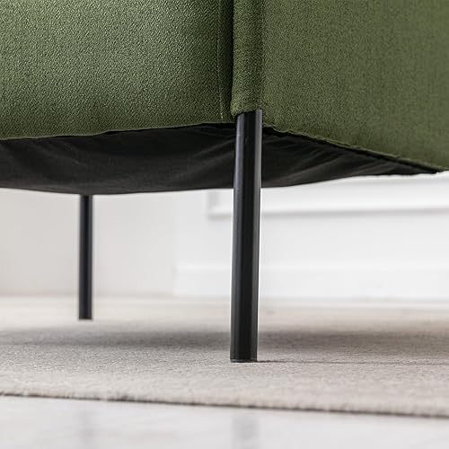 Miniatura 9 de Kmax Silla decorativa, pequeña silla tapizada para sala de estar con cojín de respaldo y asiento ancho para apartamento de pequeña velocidad,