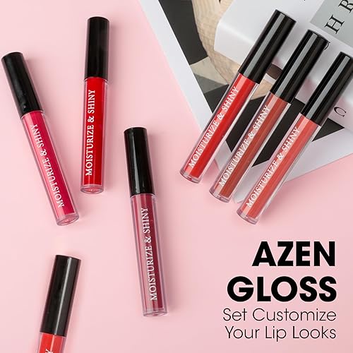 Miniatura 2 de AZEN Juego de 24 Brillos Labiales a Granel, Juego de Brillo Labial Brillante para Mujeres y Niñas con Ricos Colores Variados