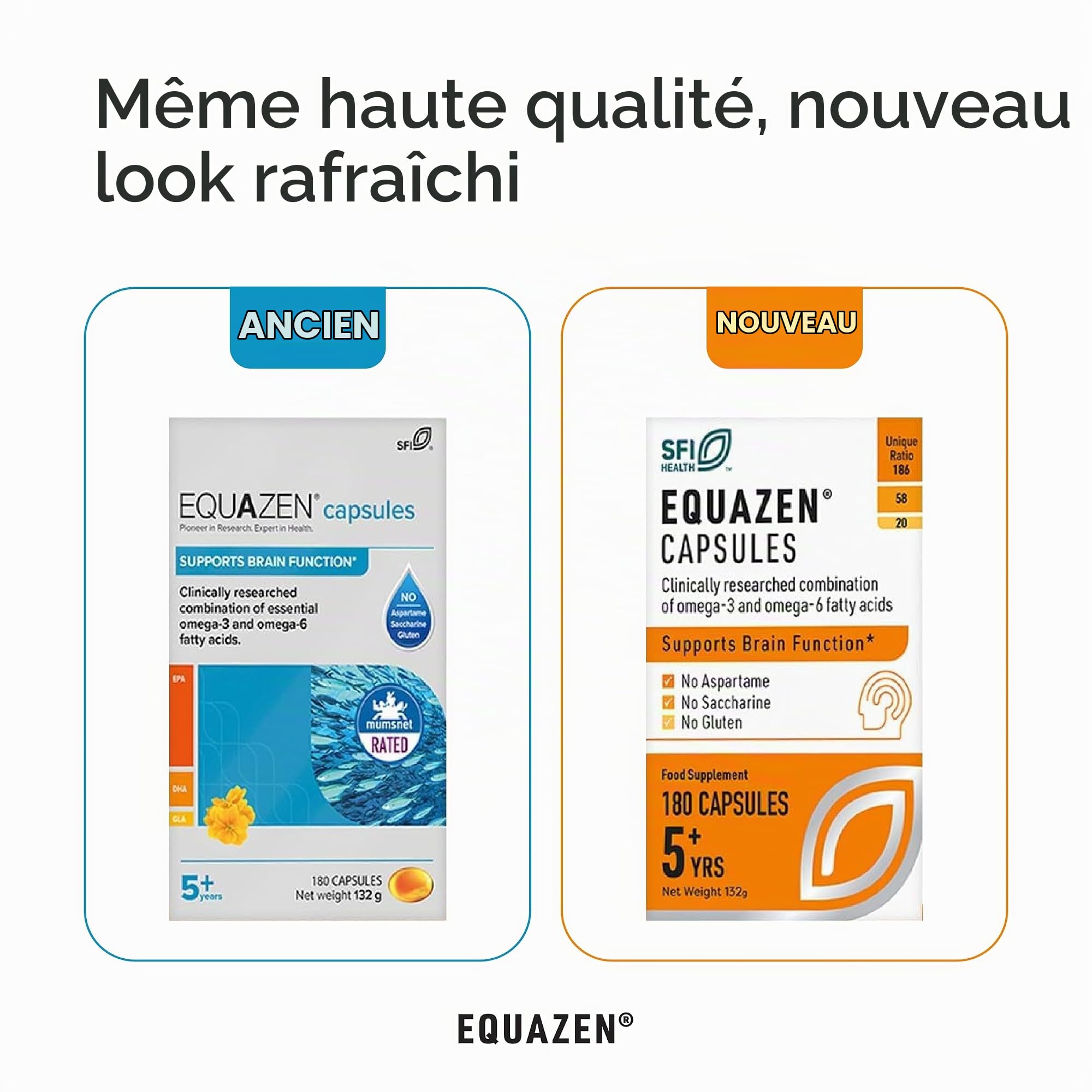 Equazen, Eye Q Omega 3 & 6, 180 bouchonsules